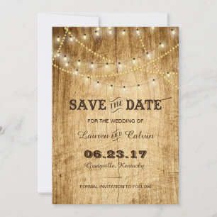 Reserve A Data Casamento de campo Salve a data com luzes acesas
