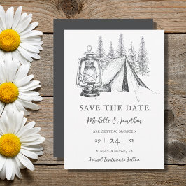 Reserve A Data Casamento de Campos de Tent, Lanterna e Woodland