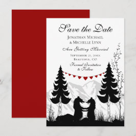 Reserve A Data Casamento de Casal do Urso de Montanha Silhouette