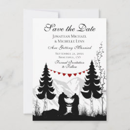 Reserve A Data Casamento de Casal do Urso de Montanha Silhouette