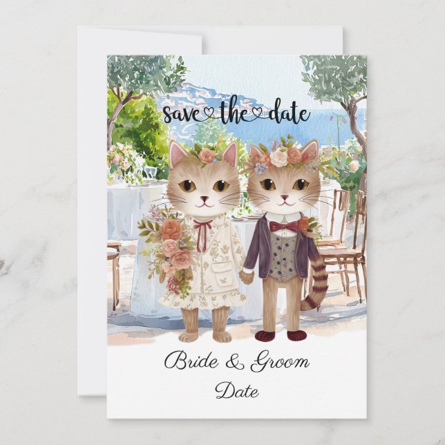 Reserve A Data Casamento de Cat com Noiva e Noiva (Frente)