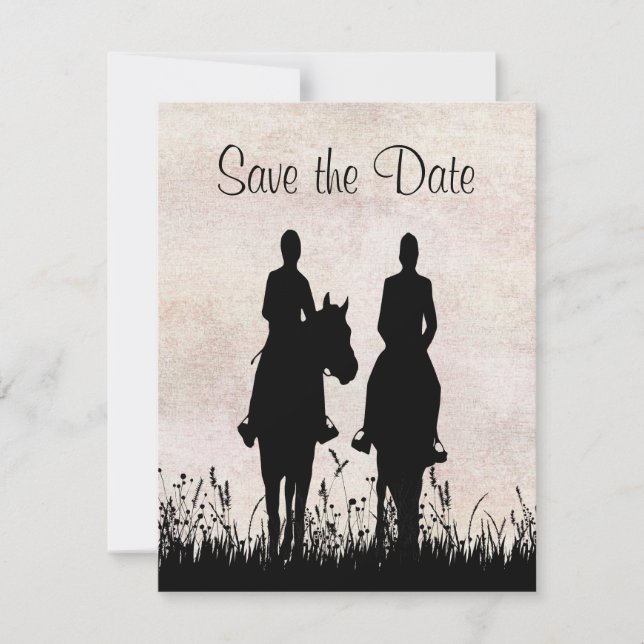 Reserve A Data Casamento de Cavalgada Equestre Save the Date (Frente)