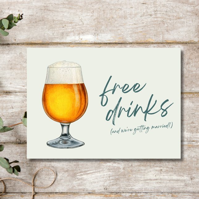 Reserve A Data Casamento de cervejaria de cervejas com Beer Free  (Funny Free Drinks Beer Photo Brewery Wedding Save The Date)