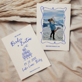 Reserve A Data Casamento de Champanhe Azul Espalhado à Mão