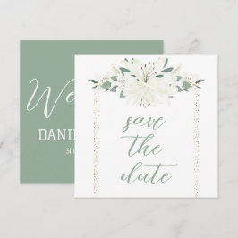 Reserve A Data Casamento de Charm Green Wildflower Elegante