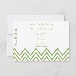 Reserve A Data Casamento de Chevron Verde Moderno Salve a Data
