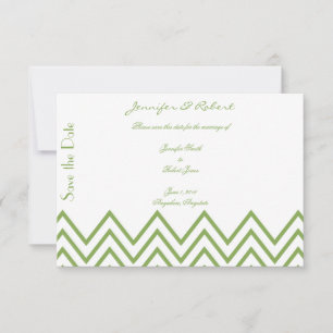 Reserve A Data Casamento de Chevron Verde Moderno Salve a Data