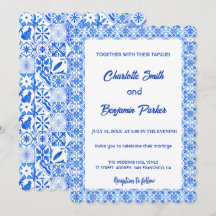 Casamento de chinoiserie Elegante Blue Flor