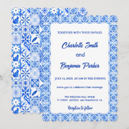 Reserve A Data Casamento de chinoiserie Elegante Blue Flor
