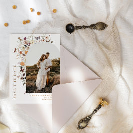 Reserve A Data Casamento de Código QR de Foto de Flowers Selvagen