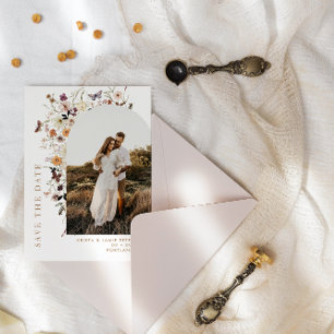 Reserve A Data Casamento de Código QR de Foto de Flowers Selvagen