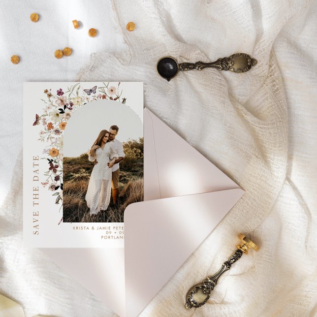 Reserve A Data Casamento de Código QR de Foto de Flowers Selvagen (Criador carregado)