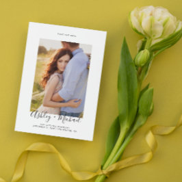 Reserve A Data Casamento de Código QR de Foto Elegante Simples