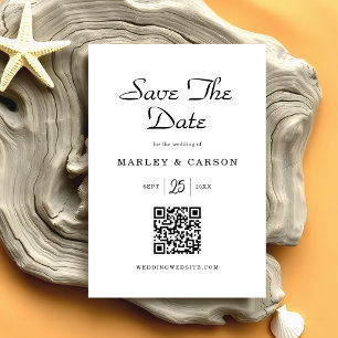 Reserve A Data Casamento de Código QR de Script Moderno de Tendy