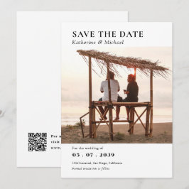 Reserve A Data Casamento de código QR de uma foto minimalista ele