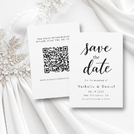 Reserve A Data Casamento de Código QR preto e branco de Script El