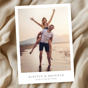 Reserve A Data casamento de colagem de fotografias simples e míni