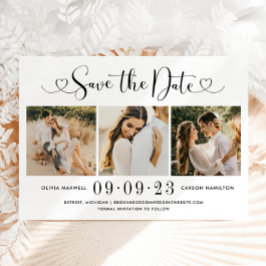 Reserve A Data Casamento de Colagem de Fotos de Coração com Letra