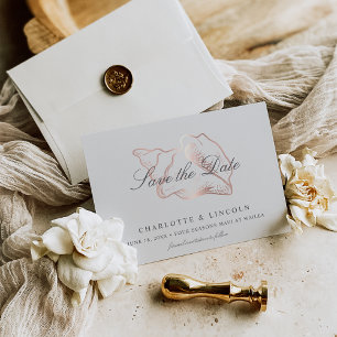 Reserve A Data Casamento de Conch Dourado Elegante Rosa
