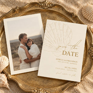 Reserve A Data Casamento de Conchas Marinhas Costeiras Desenhadas