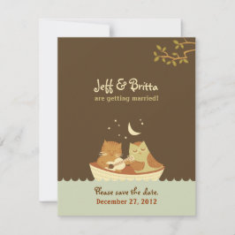 Reserve A Data Casamento de Conto de Fadas da Coruja & Gatinho (A