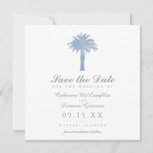 Reserve A Data Casamento de Cor de Água da Árvore Palm Azul Hyd