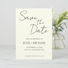 Reserve A Data Casamento de Cor Marfim Estilo Simples