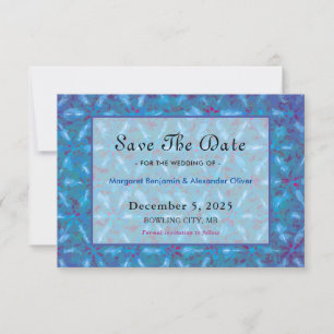 Reserve A Data Casamento de Cor Vermelha Azul Elegante
