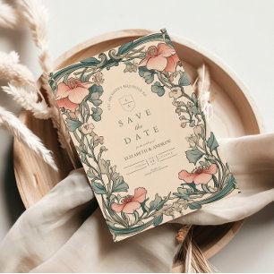 Reserve A Data Casamento de Coral Wildflower Frame