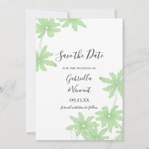 Reserve A Data Casamento de Daisies Verdes Claro Salve a Data