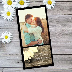 Reserve A Data Casamento de Daisy Barn Wood Salve a Data Sepia