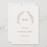 Casamento de Danos de Monograma Floral Elegante