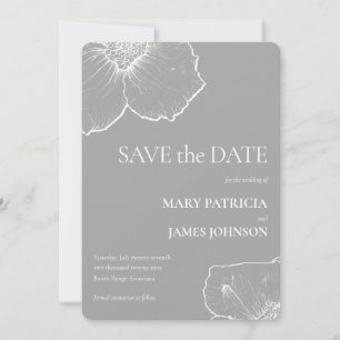 Reserve A Data Casamento de Desenho de Clematis Branco Minimalist