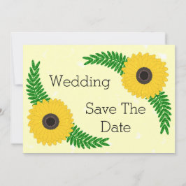 Reserve A Data Casamento de Design de girassol colorido amarelo