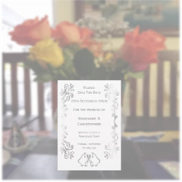 Reserve A Data Casamento de Design de Rolagem de Silver Bells