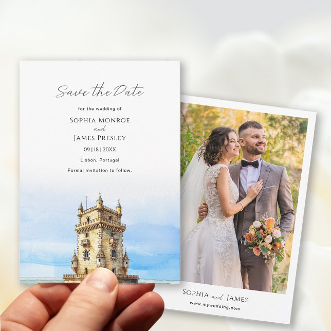 Reserve A Data Casamento de Destino de Lisboa Portugal (Lisbon Portugal Destination Wedding Save The Date)