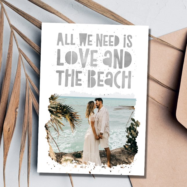 Reserve A Data Casamento de Destino de Praia Casual Salvar a Data (Casual Beach Destination Wedding Save the Date)