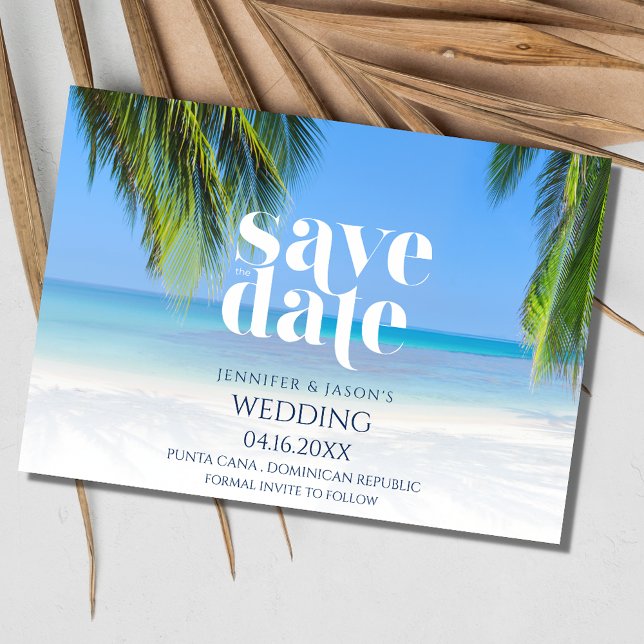 Reserve A Data Casamento de Destino de Praia de Punta Cana (Punta Cana Beach Destination Wedding Save The Date)