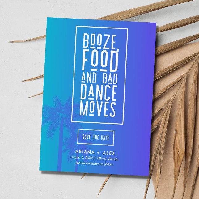 Reserve A Data Casamento de Destino de Praia Engraçado (Funny Beach Destination Wedding Save The Date)