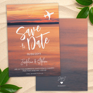 Reserve A Data Casamento de Destino do Avião Sunset Laranja