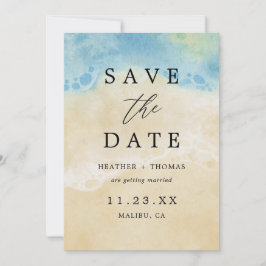 Reserve A Data Casamento de Destino do Oceano de Praia Watercolor