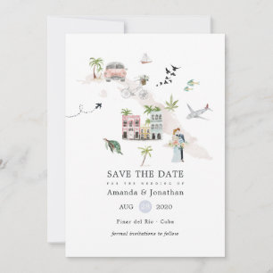 Reserve A Data Casamento de Destino em Cuba com Aquarela