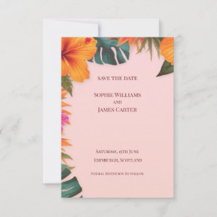 Reserve A Data Casamento de Destino Flor de Hibisco Tropical Rosa