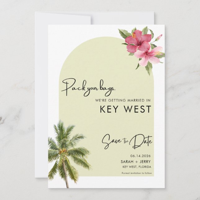 Reserve A Data Casamento de Destino Key West Florida (Frente)