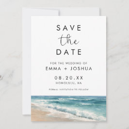 Reserve A Data Casamento de Destino Minimalista com Aquarela na P