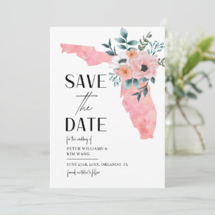 Reserve A Data Casamento de Destino na Flórida Floral Aquarela