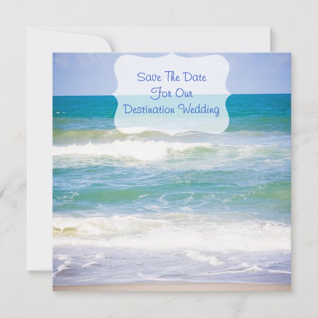 Reserve A Data Casamento de destino/praia - Salve a data (Frente)