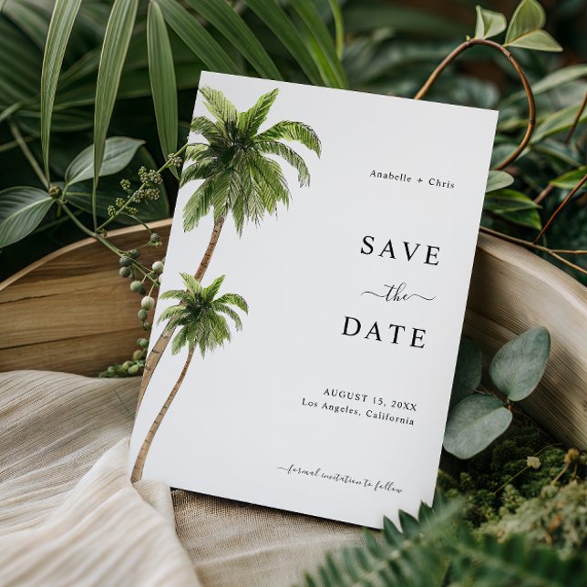 Reserve A Data Casamento de Destino Tropical com Palmeira na Prai (Criador carregado)