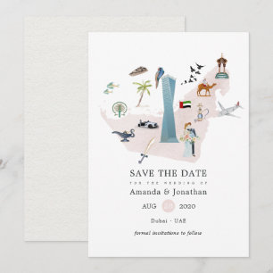 Reserve A Data Casamento de Destino Watercolor Dubai UAE