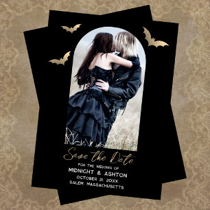 Reserve A Data Casamento de Dia das Bruxas de Bats Salva a Data